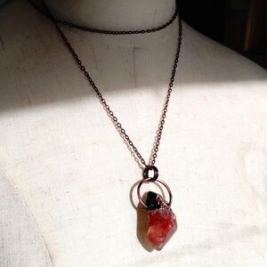 Insanely Juicy Fire Agate Copper Electroplated necklace! Boho Chic Bohemian Yoga
